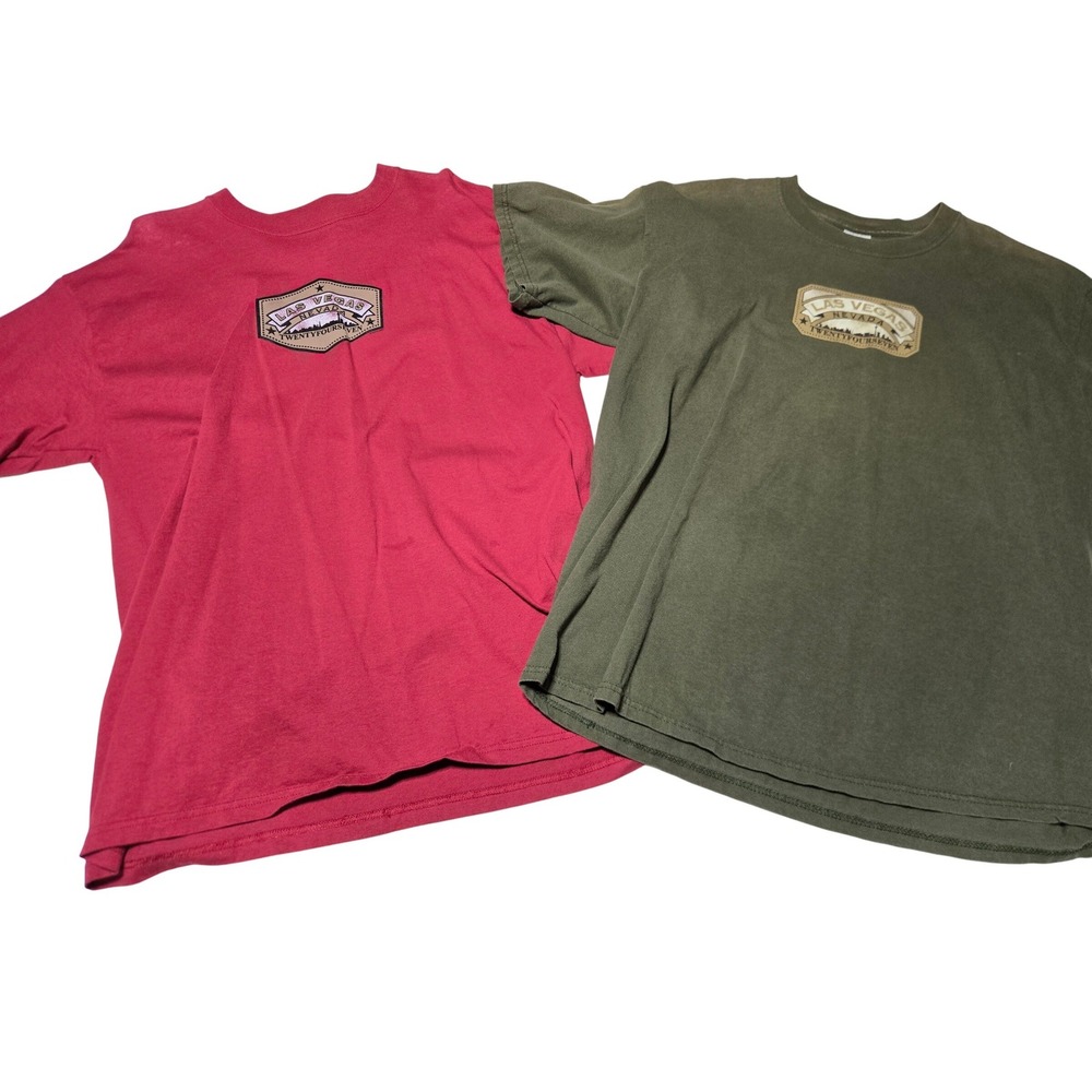 Lot of 2‎ Mens XL Las Vegas Nevada T Shirts Twenty Four Seven Vintage As Is